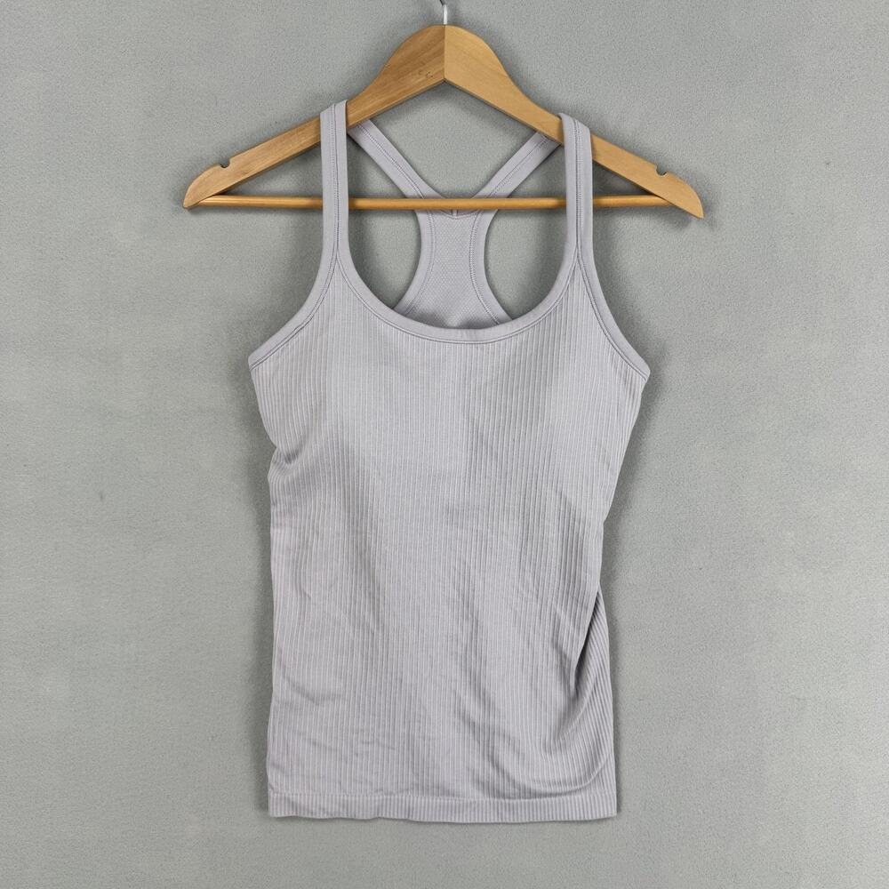 Lululemon Ebb to Street Tank Top Womens 8 Purple Ribbed Racerback Athletic Gym